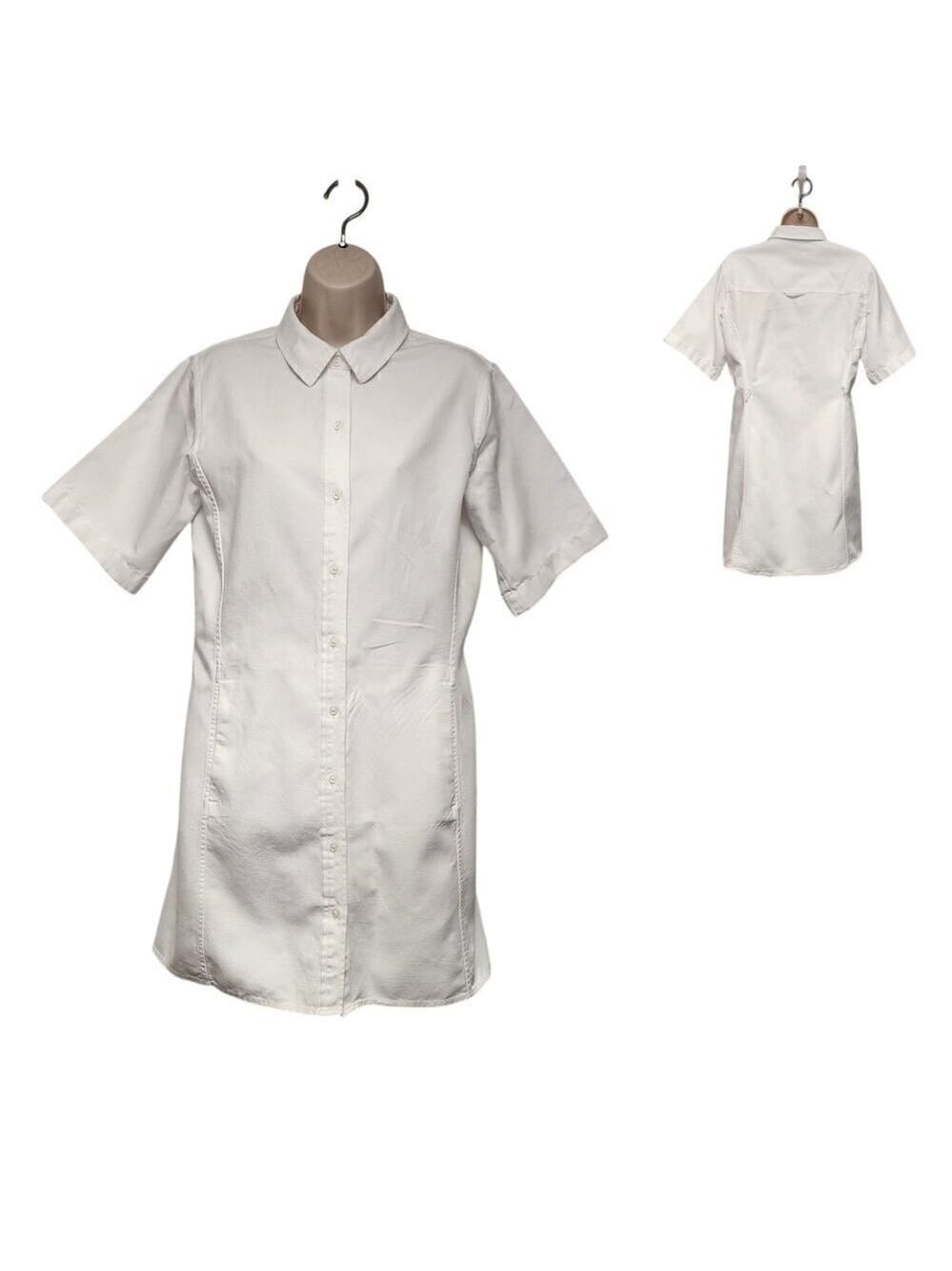 Banana Republic Womens Utility Short Sleeve Shirt Dress Color White Size Small